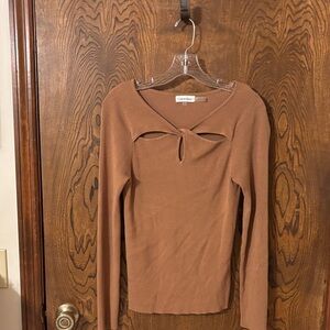 Calvin Klein Women's Tan Long Sleeve Top